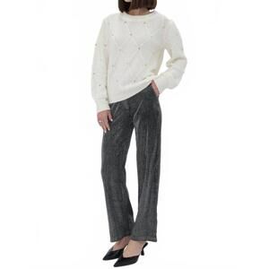 NEW ANOTHER LOVE metallic straight leg pants in dark grey